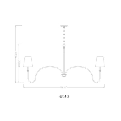 Z-Lite 8 Light Chandelier, Rubbed Brass