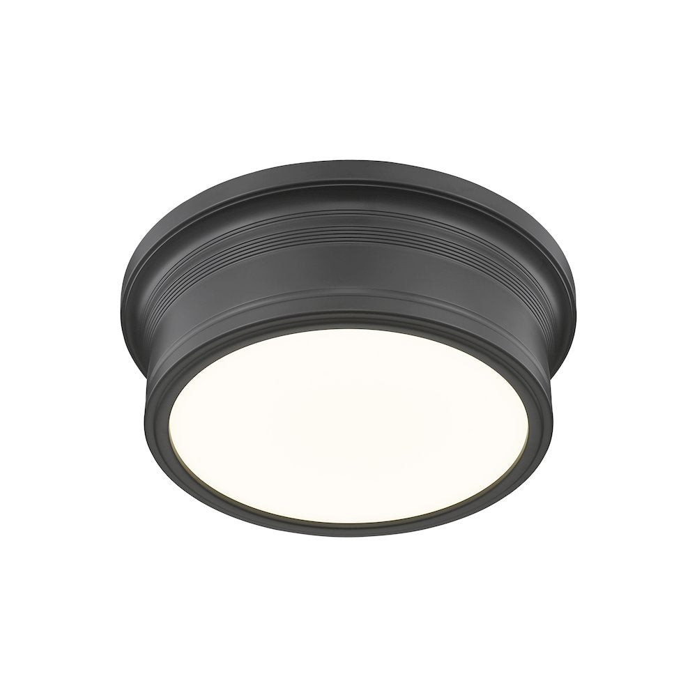 Z-Lite 1 Light Flush Mount, Matte Black