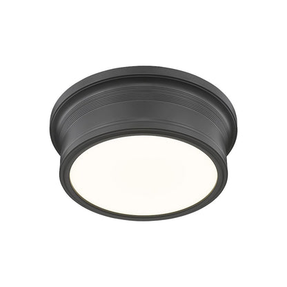 Z-Lite 1 Light Flush Mount, Matte Black