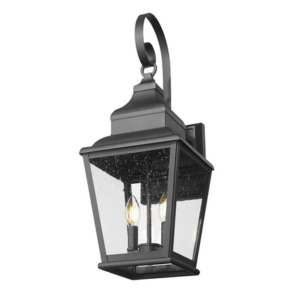 Z-Lite 2 Light Outdoor Wall Light, Sand Black