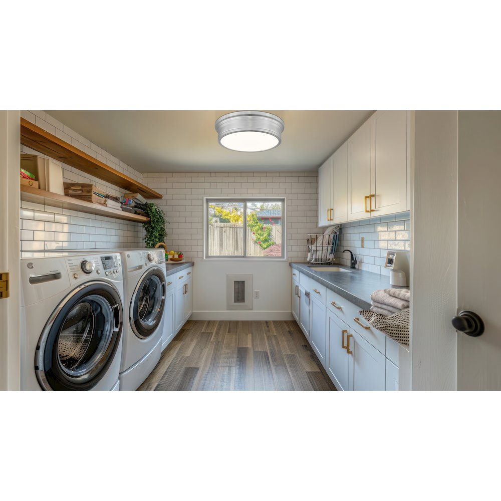 Z-Lite 1 Light Flush Mount, Brushed Nickel