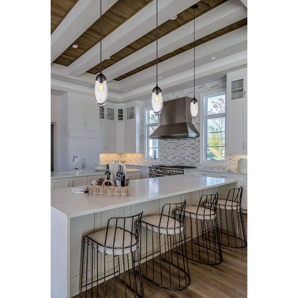 Z-Lite Arden 1 Light Pendant, Matte Black