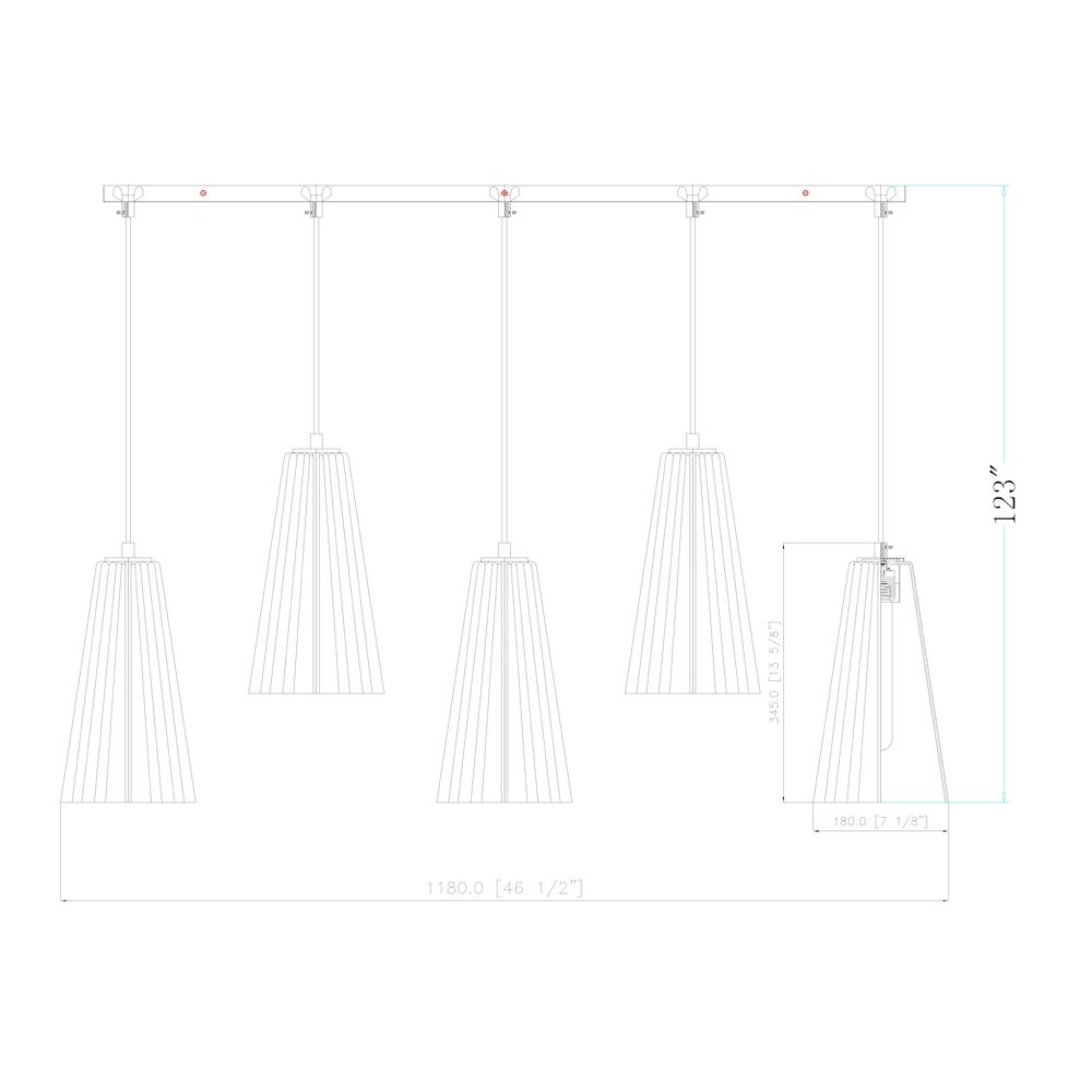 Z-Lite 5 Light Linear Chandelier