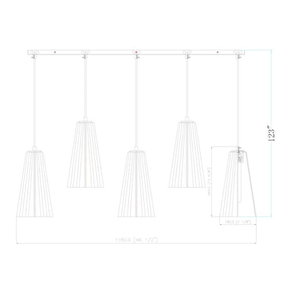 Z-Lite 5 Light Linear Chandelier