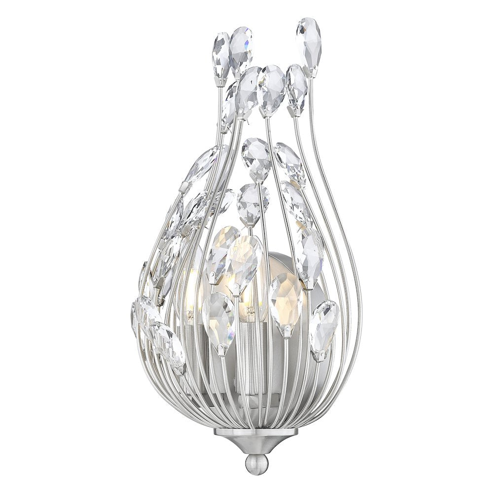 Z-Lite 2 Light Wall Sconce, Brushed Nickel