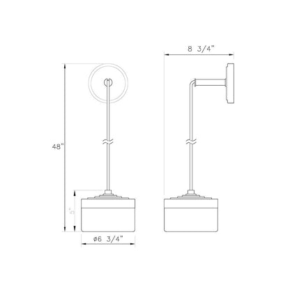 Z-Lite 1 Light Wall Sconce, Matte Black