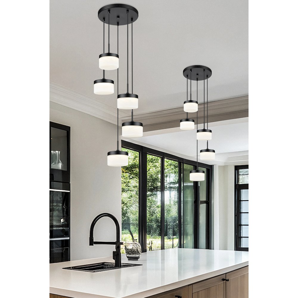 Z-Lite 5 Light Chandelier, Matte Black