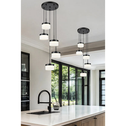 Z-Lite 5 Light Chandelier, Matte Black