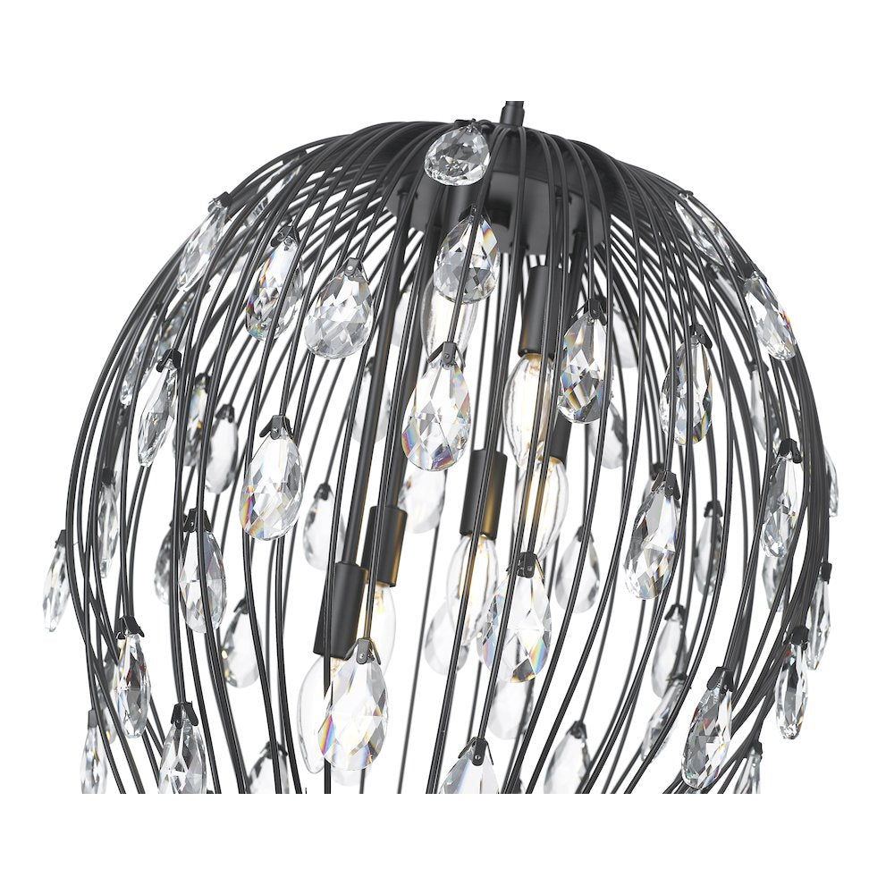 Z-Lite 6 Light Pendant, Matte Black