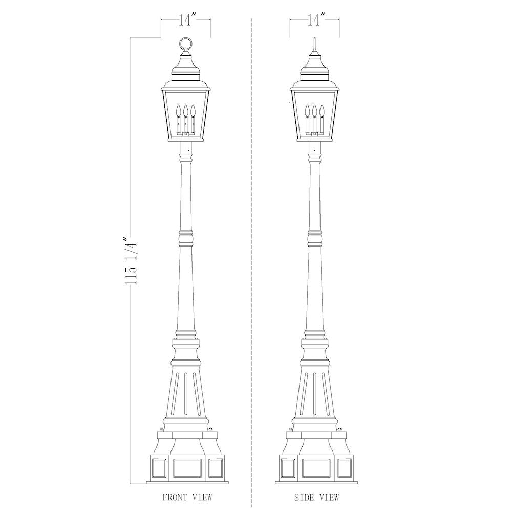 Z-Lite 4 Light Outdoor Post Mounted Fixture, Sand Black