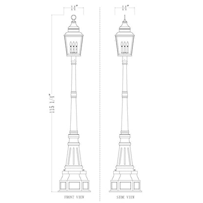 Z-Lite 4 Light Outdoor Post Mounted Fixture, Sand Black