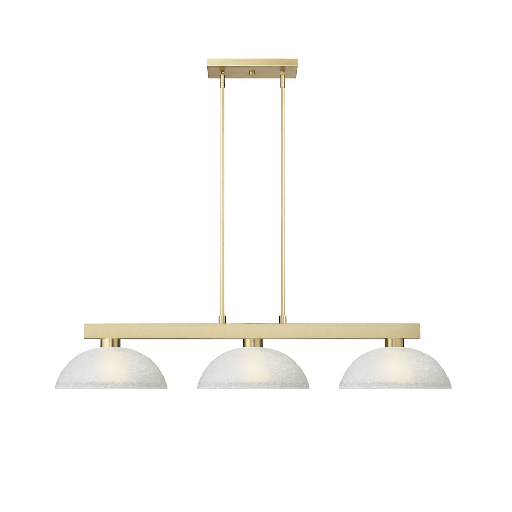 Z-Lite Cobalt 3 Light Billiard, Steel Frame, White Linen Shade Color