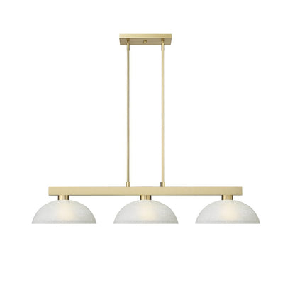 Z-Lite Cobalt 3 Light Billiard, Steel Frame, White Linen Shade Color