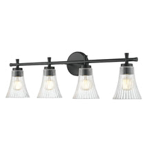 Z-Lite Belle 4 Light Vanity in Matte Black color, Steel frame