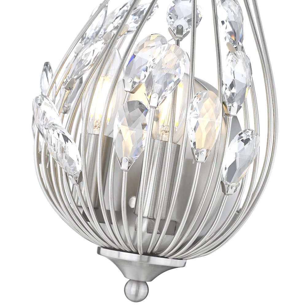 Z-Lite 2 Light Wall Sconce, Brushed Nickel