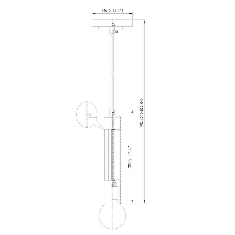 Z-Lite Stari 1 Light Pendant in Matte Black color, Steel frame