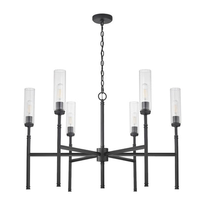 Z-Lite 6 Light Chandelier, Matte Black