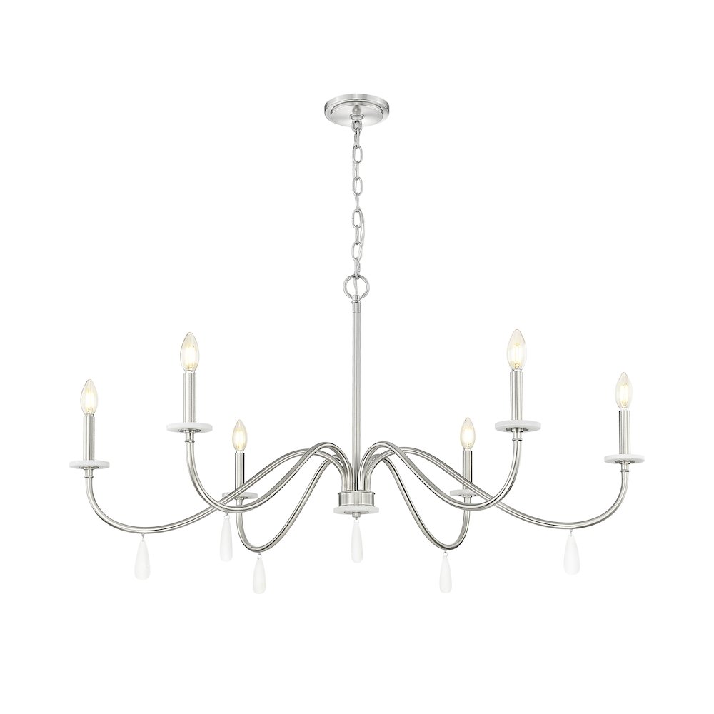 Z-Lite 6 Light Chandelier, Brushed Nickel