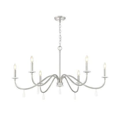 Z-Lite 6 Light Chandelier, Brushed Nickel