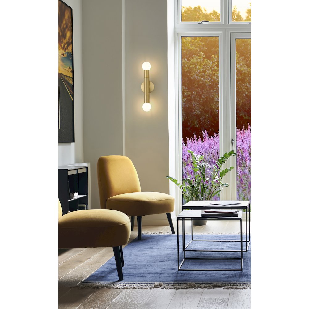 Z-Lite Stari 2 Light Wall Sconce in Modern Gold color, Steel frame