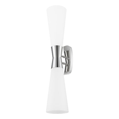 Z-Lite 2 Light Wall Sconce, Polished Nickel