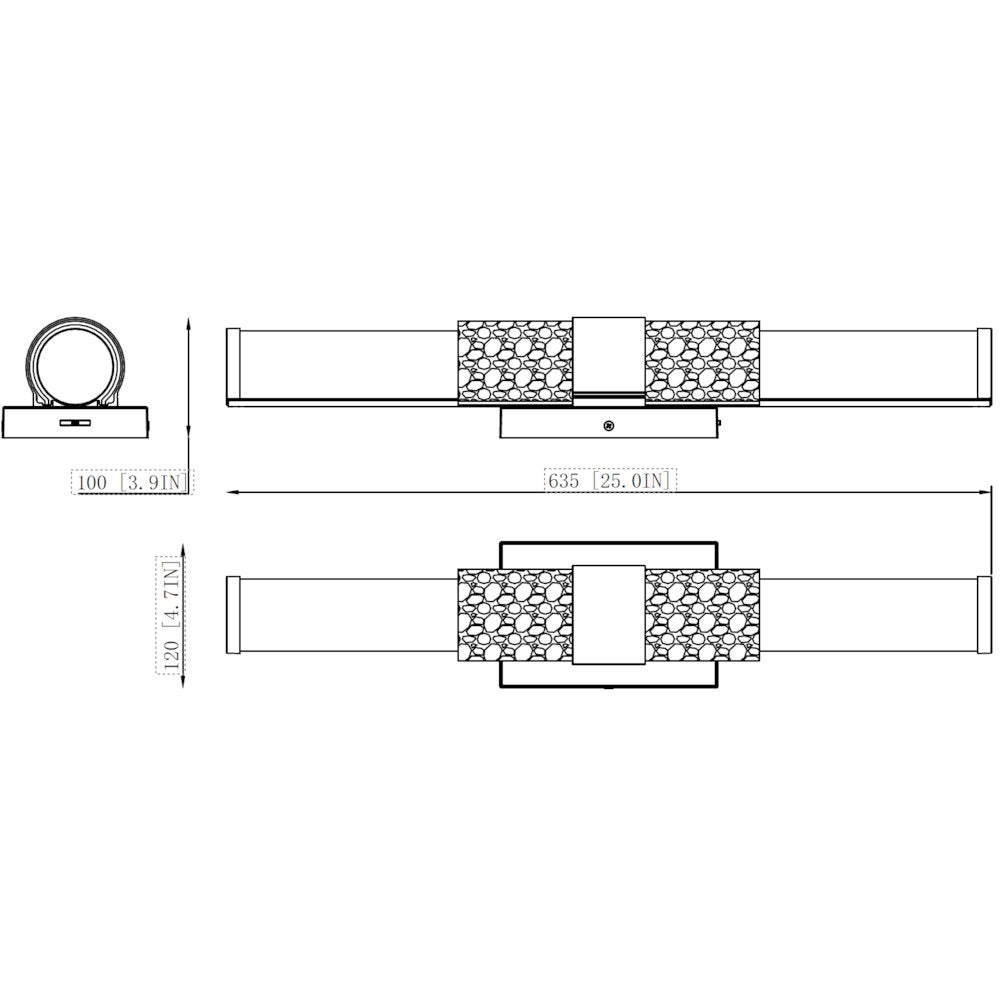 Z-Lite Egon 1 Light Vanity in Chrome color, Steel frame