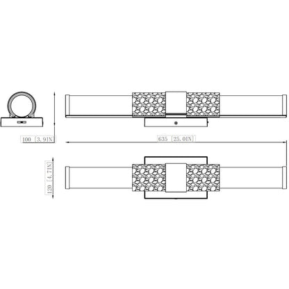 Z-Lite Egon 1 Light Vanity in Chrome color, Steel frame