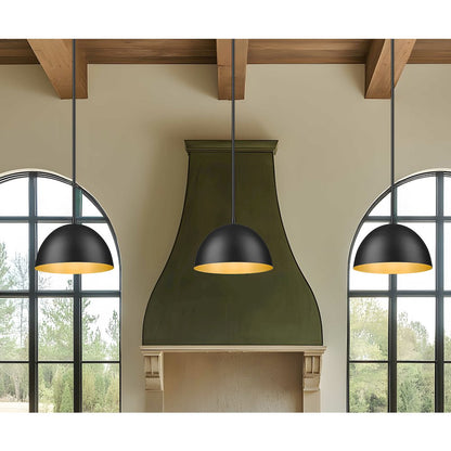 Z-Lite 1 Light Pendant, Matte Black
