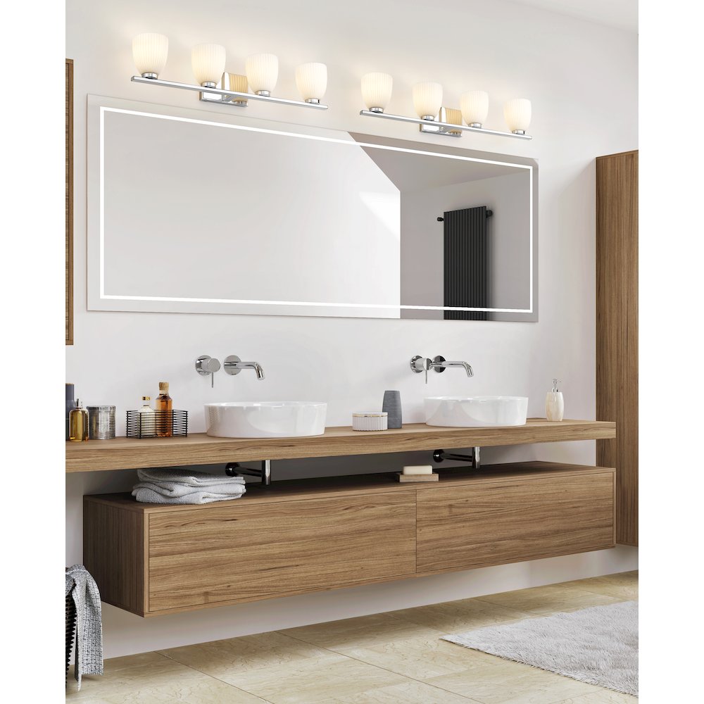 Z-Lite Naya 4 Light Vanity in Chrome color, Steel frame
