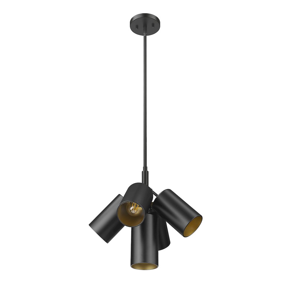 Lumina 5 Light Matte Black Chandelier