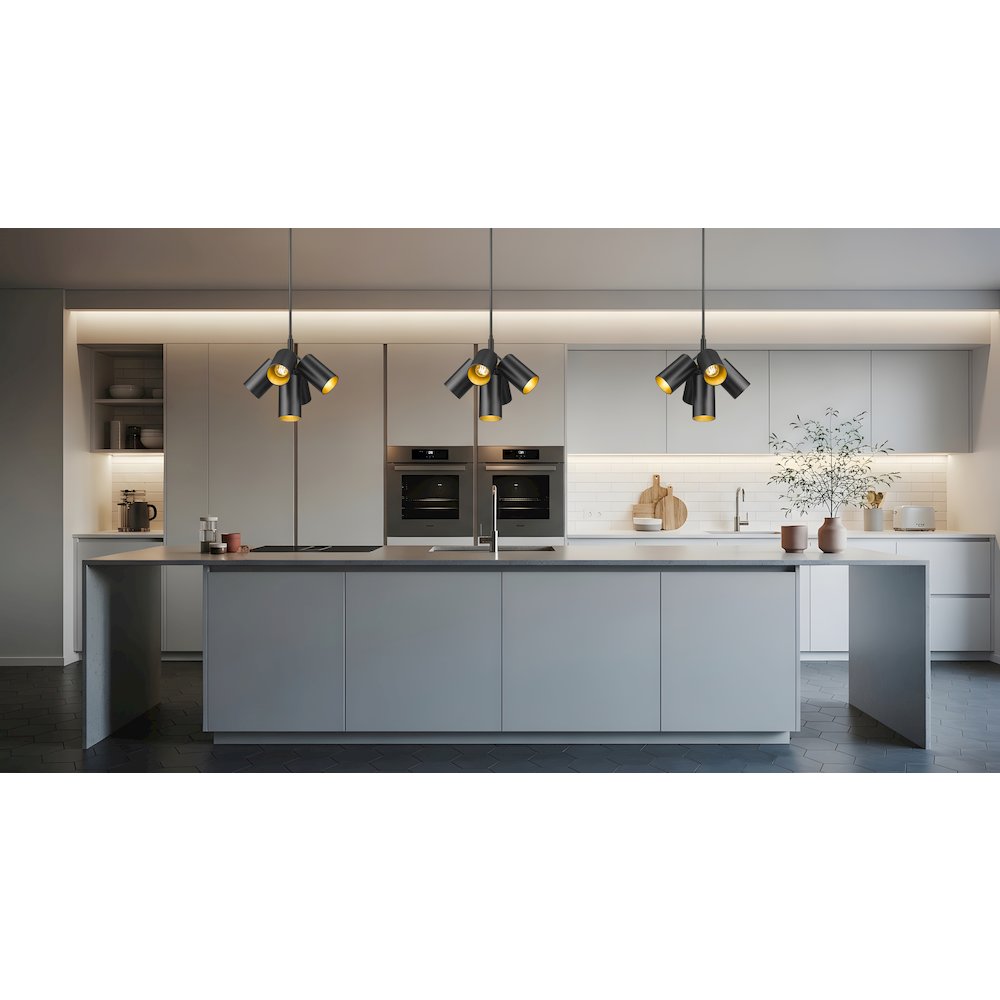 Lumina 5 Light Matte Black Chandelier
