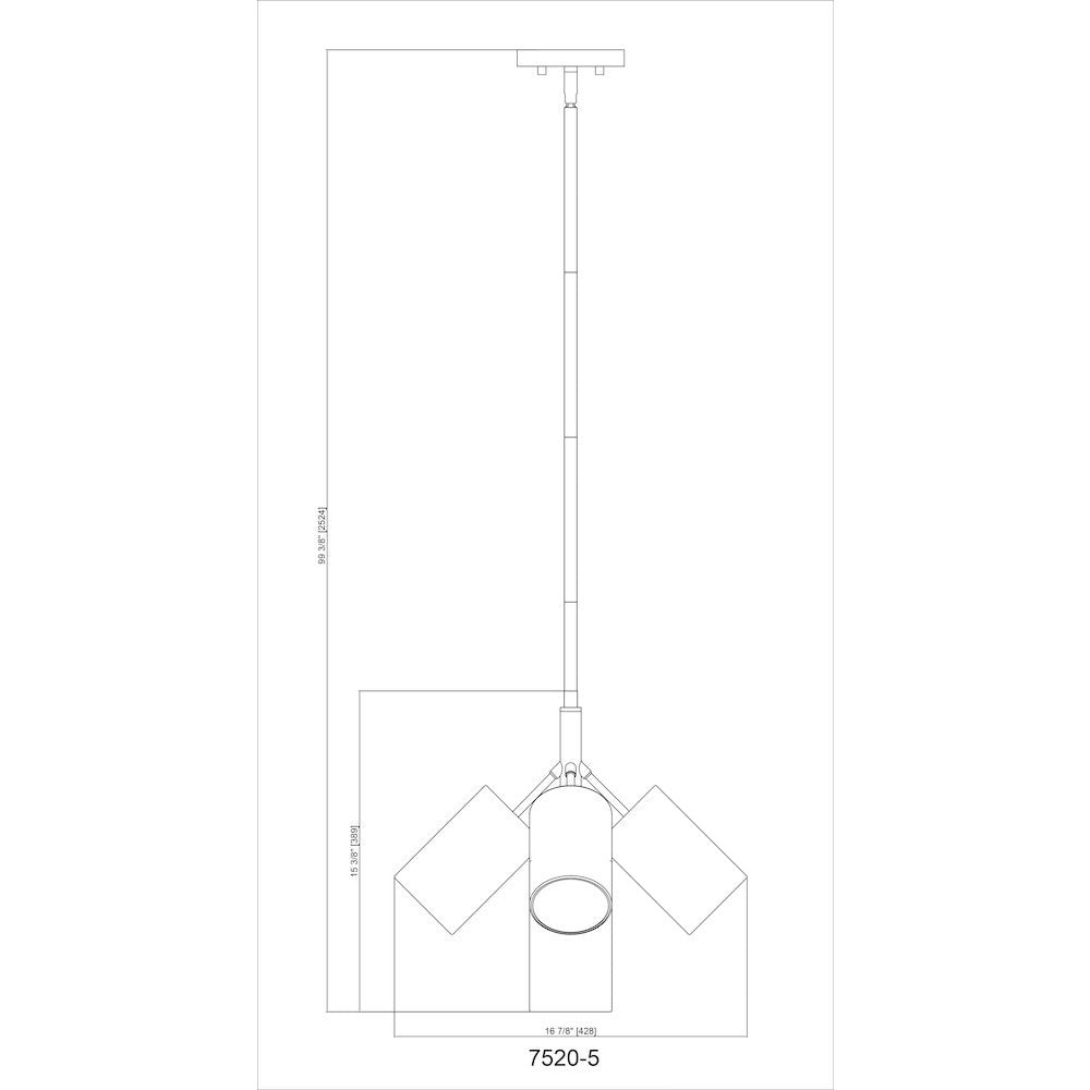 Lumina 5 Light Matte Black Chandelier