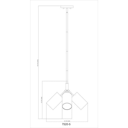 Lumina 5 Light Matte Black Chandelier