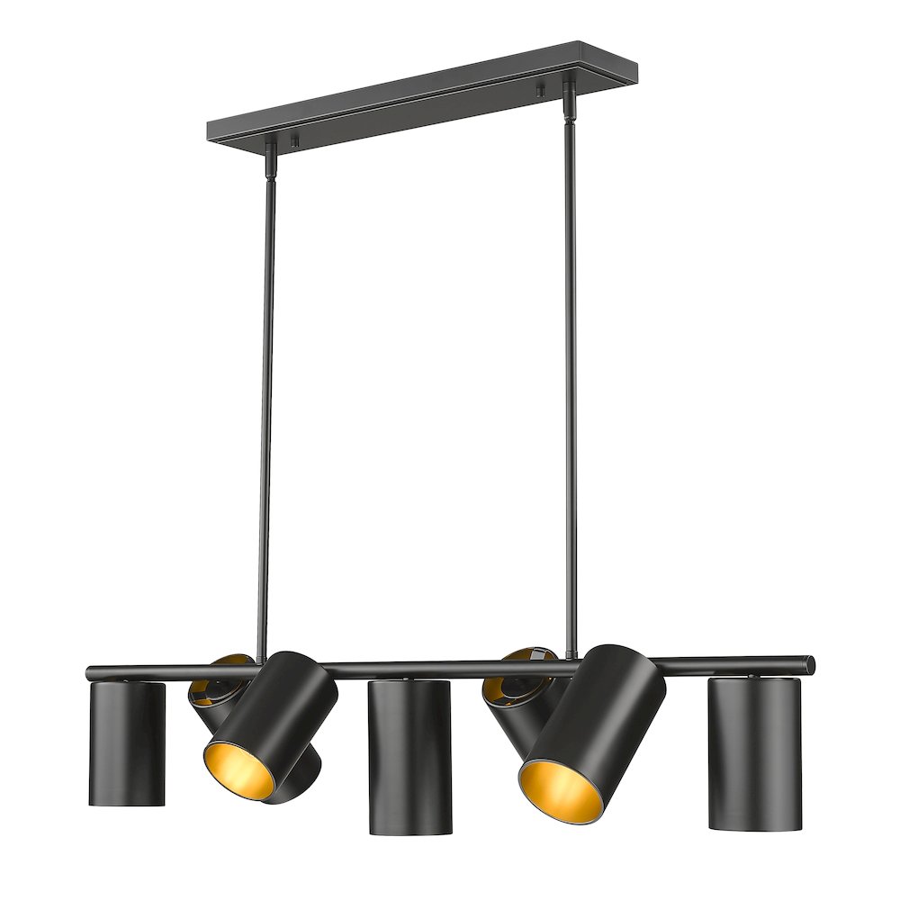 Lumina 7 Light Matte Black Linear Chandelier