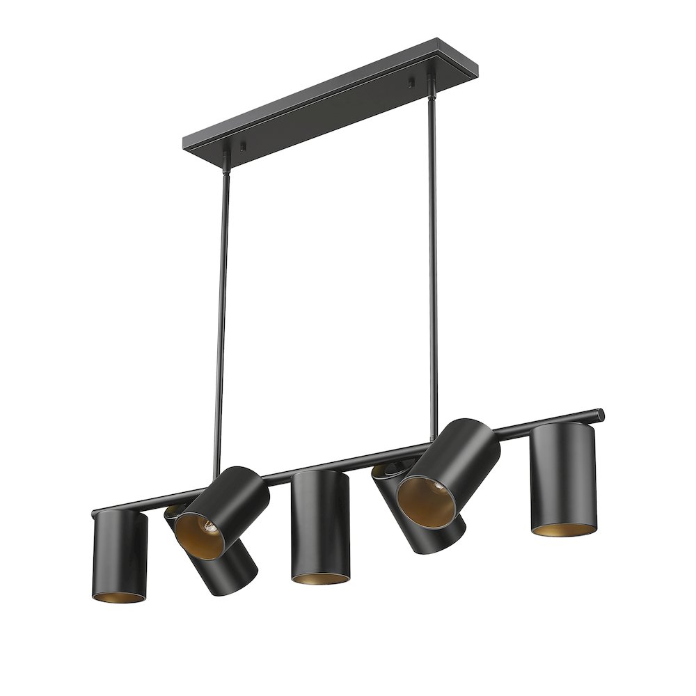 Lumina 7 Light Matte Black Linear Chandelier
