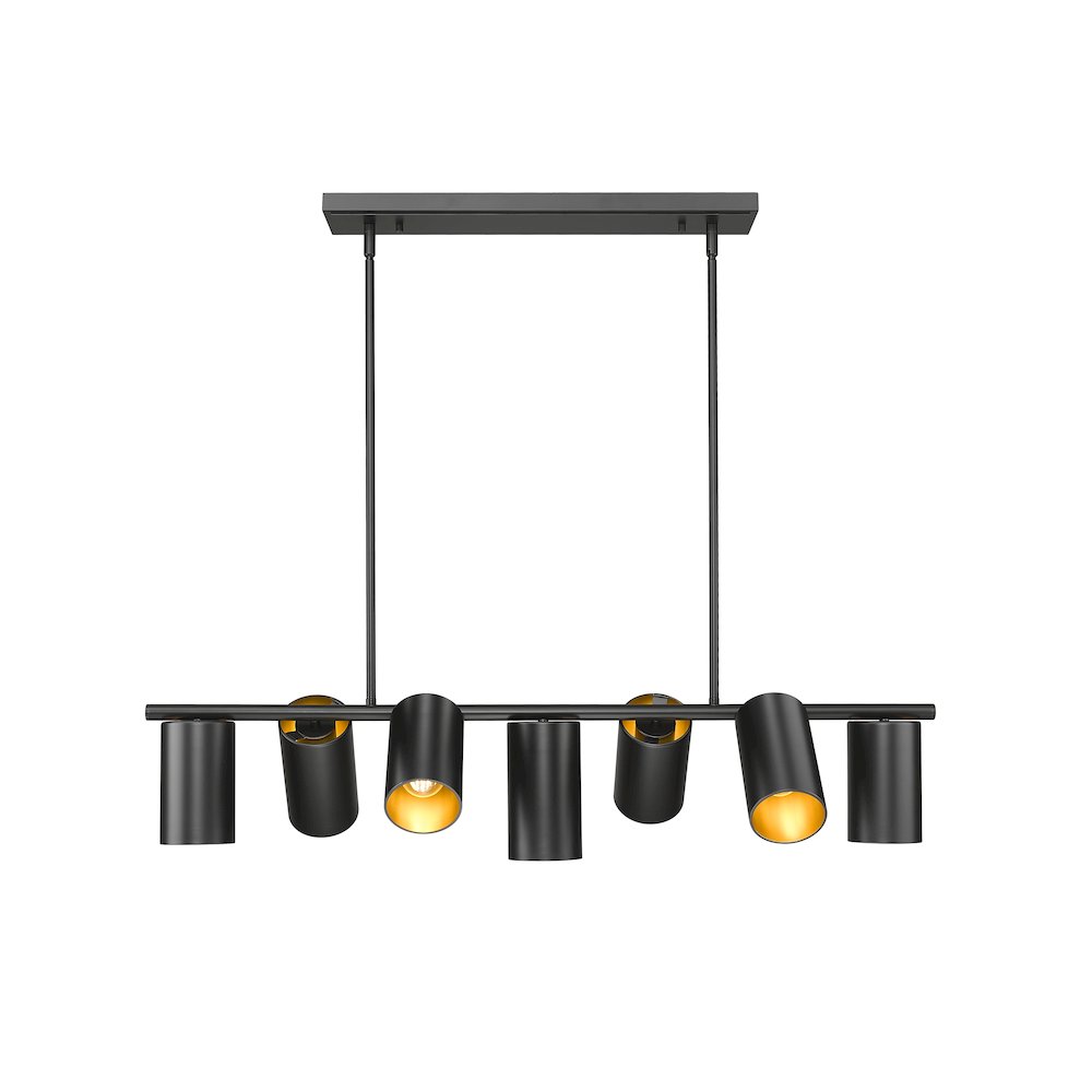 Lumina 7 Light Matte Black Linear Chandelier
