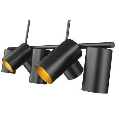 Lumina 7 Light Matte Black Linear Chandelier