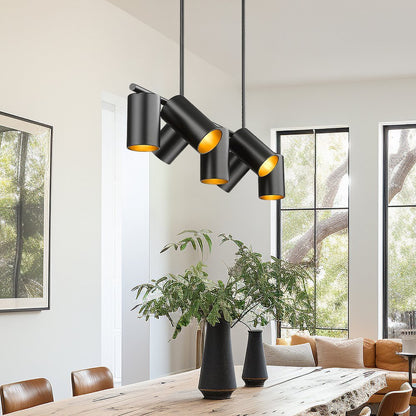 Lumina 7 Light Matte Black Linear Chandelier