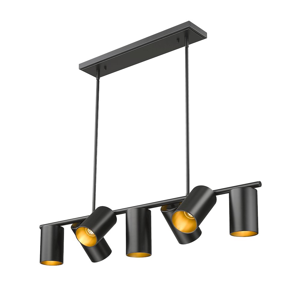Lumina 7 Light Matte Black Linear Chandelier