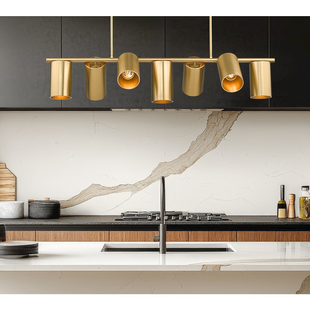 Lumina 7 Light Modern Gold Linear Chandelier