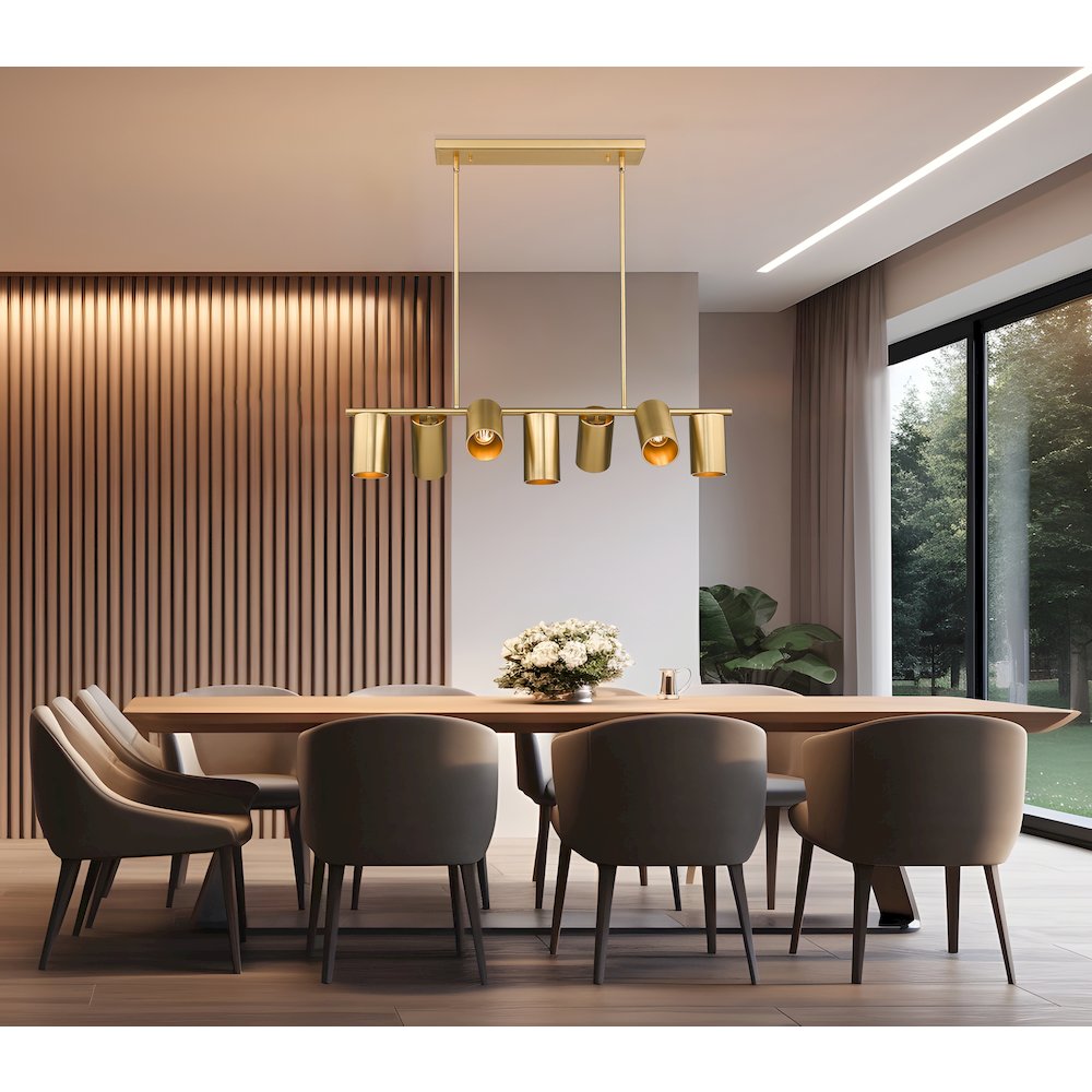 Lumina 7 Light Modern Gold Linear Chandelier