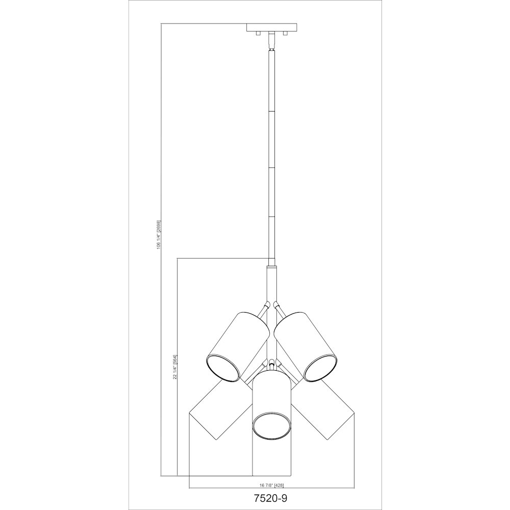 Lumina 9 Light Matte Black Chandelier