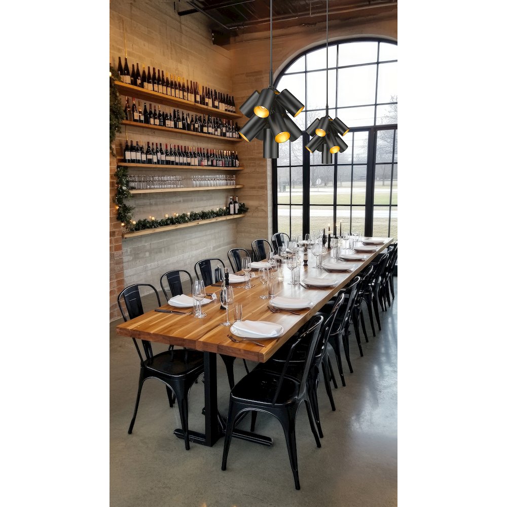 Lumina 9 Light Matte Black Chandelier