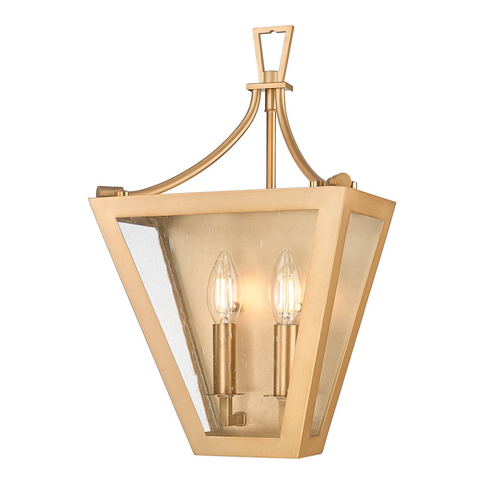 Z-Lite 2 Light Wall Sconce, Rubbed Brass
