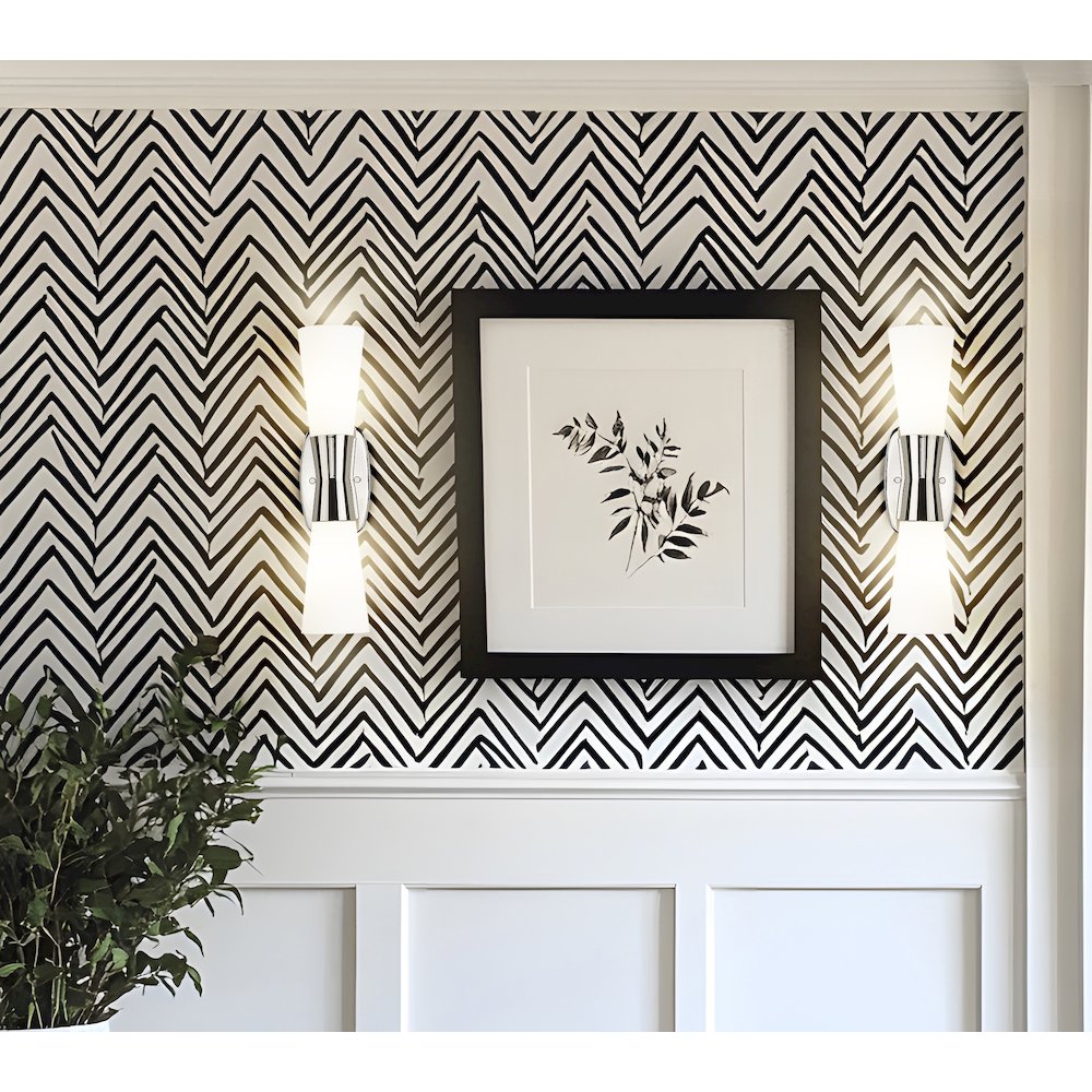 Z-Lite 2 Light Wall Sconce, Polished Nickel