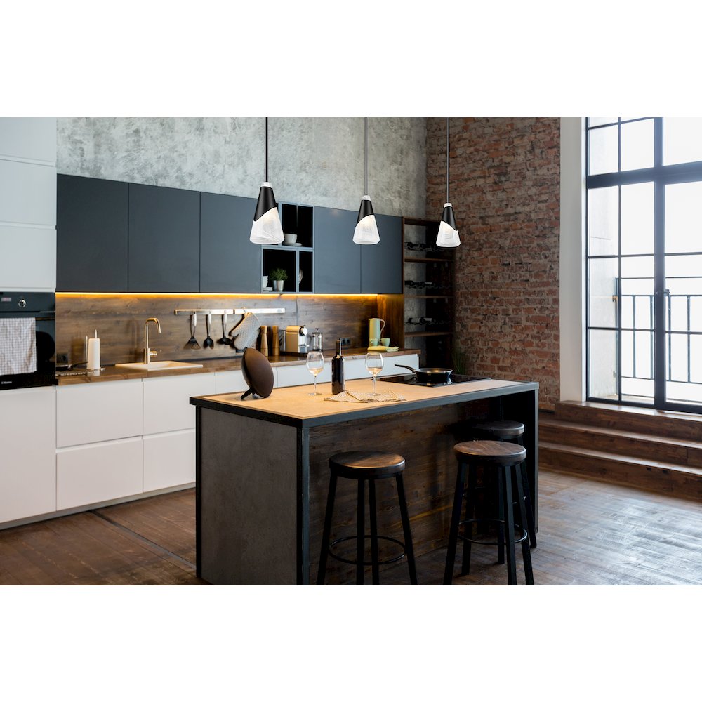 Z-Lite Aimie 1 Light Pendant, Matte Black