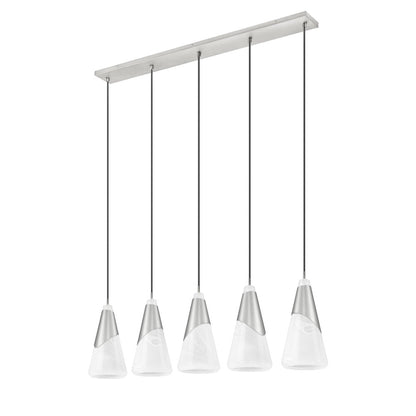 Z-Lite Aimie 5 Light Linear Chandelier, Brushed Nickel