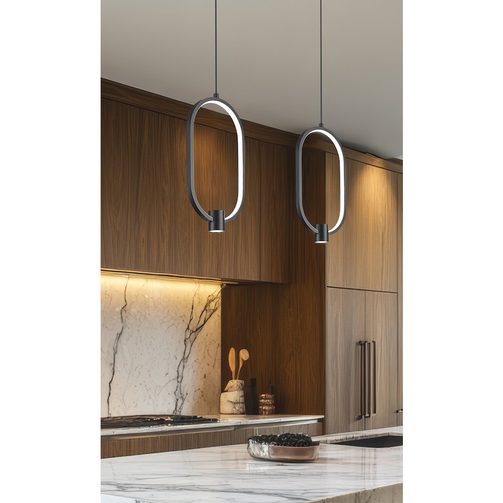 Z-Lite 1 Light Pendant, Matte Black