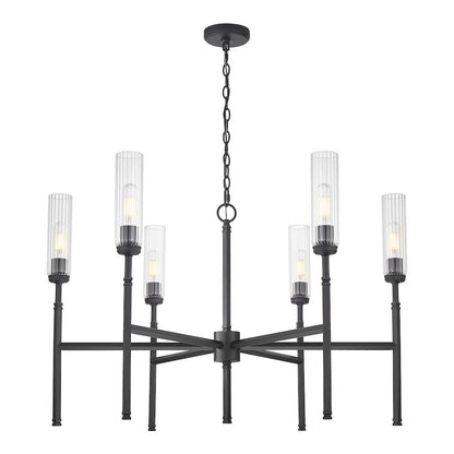 Z-Lite 6 Light Chandelier, Matte Black