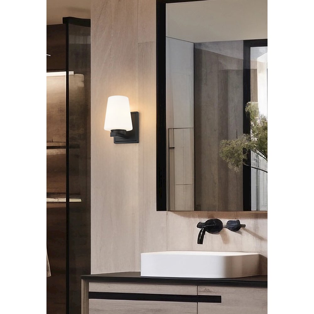 Nextra 1 Light Matte Black Wall Sconce